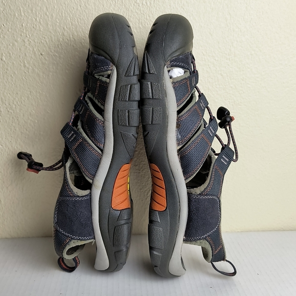 Keen Newport H2 Closed Toe Gray and Orange Outdoor Sandals with Rugged Sole 11.5